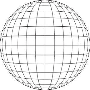 globe with latitude and longitude in perspective